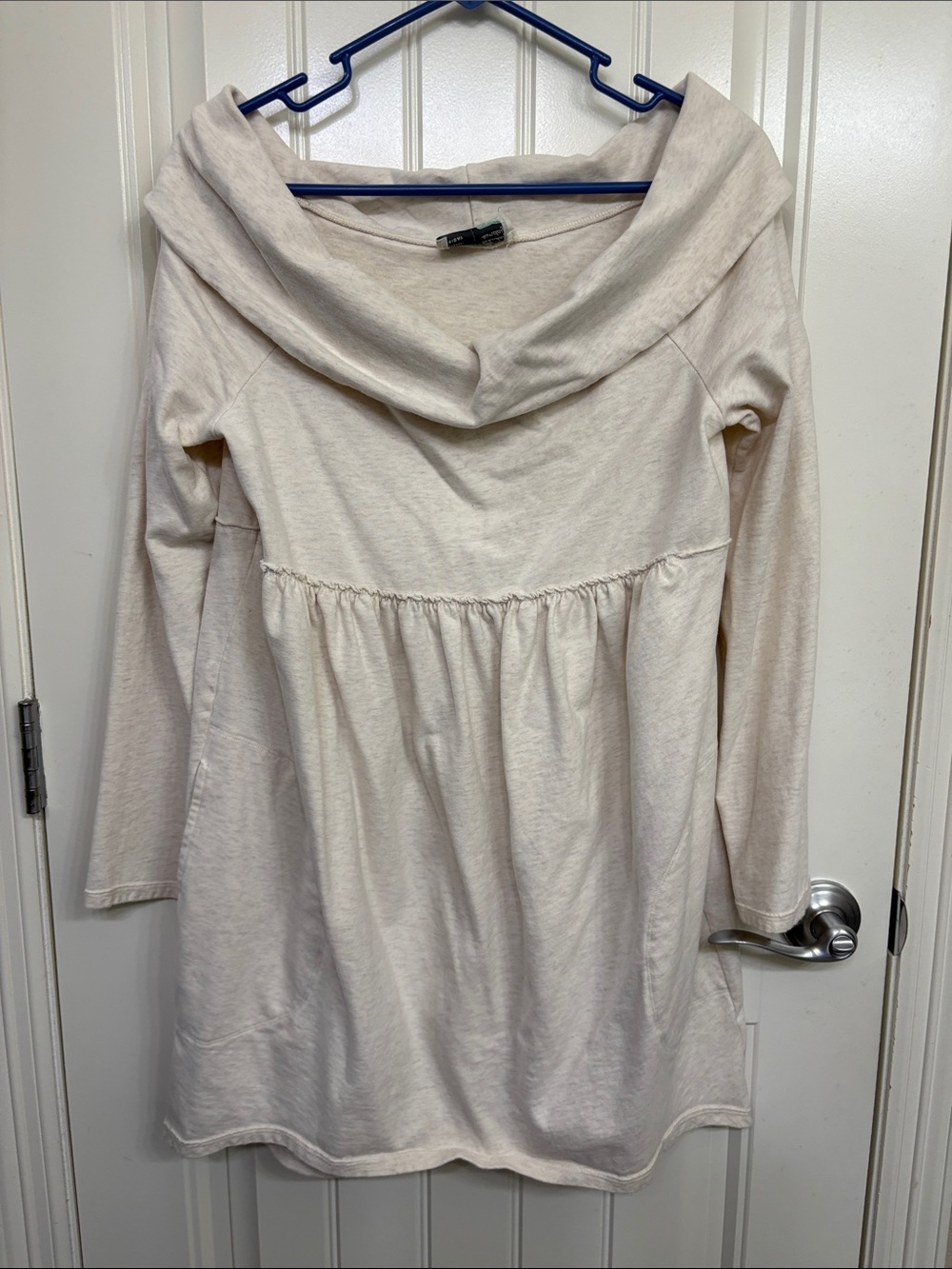 Saturday Sunday Anthropologie Off-Shoulder Cocoon Sleeve Tunic Dress Cream